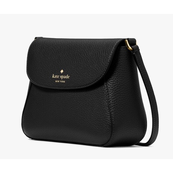 New Kate Spade Monica Mini Flap Crossbody bag Pebble Leather Black - Picture 2 of 5